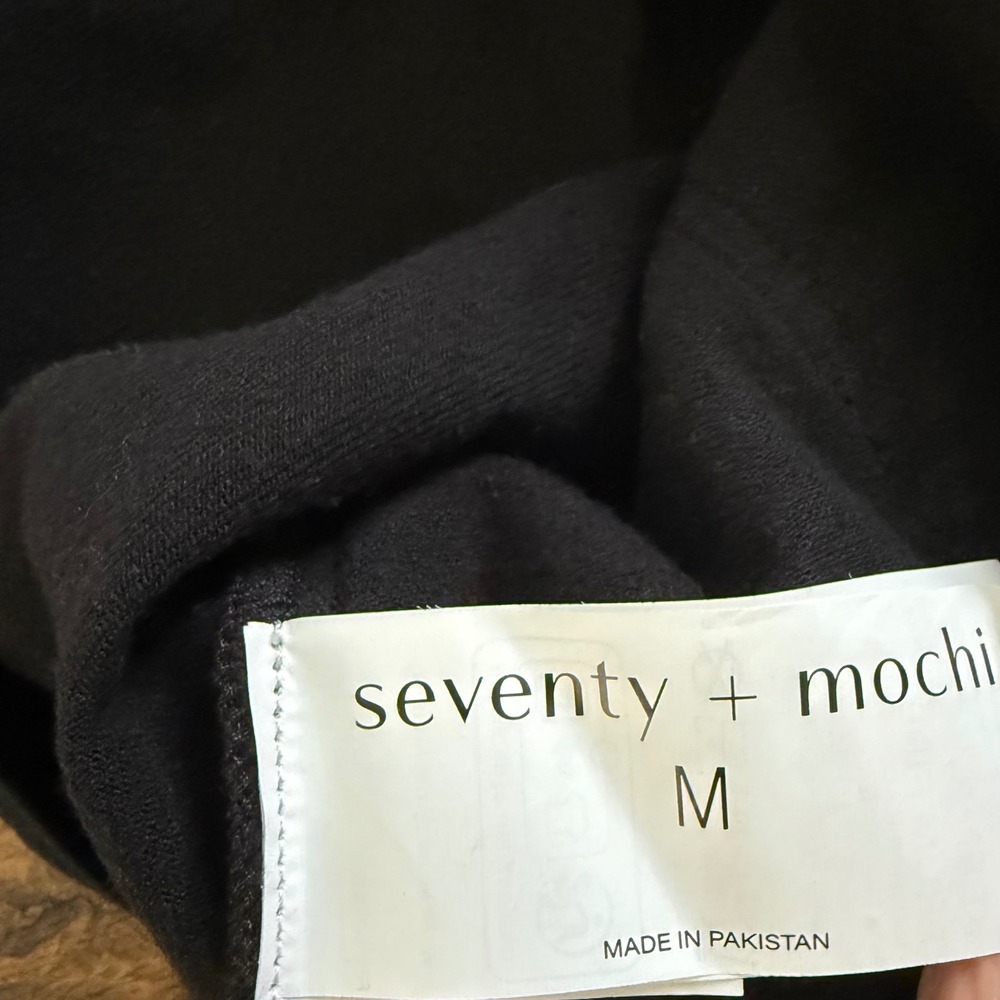 Seventy + Mochi Pablo Crop Vest Women M Black Denim Anthropologie Free People - Picture 8 of 13